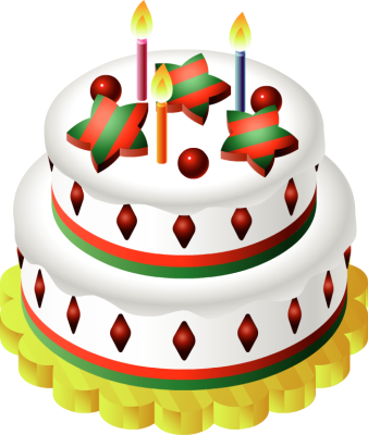 Christmas Birthday Cake Clip Art (338x400), Png Download