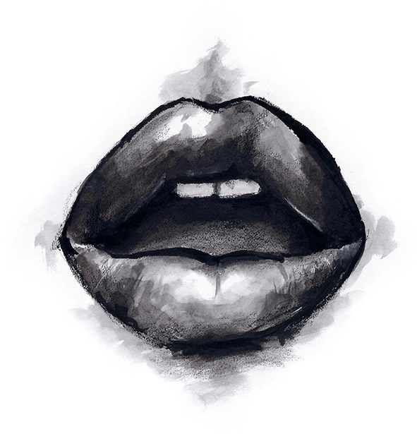 Lip Injections - Lip Injection Drawing (600x658), Png Download