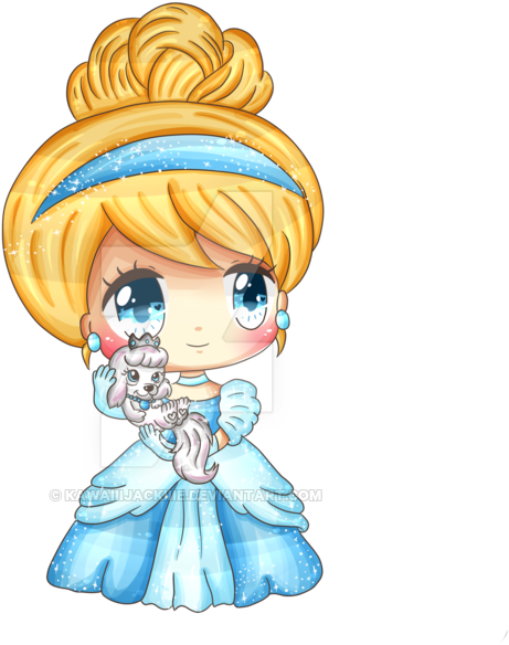 Cinderella And Pumpkin By Kawaiiijackiiie On Deviantart - Cinderella Chibi (600x600), Png Download