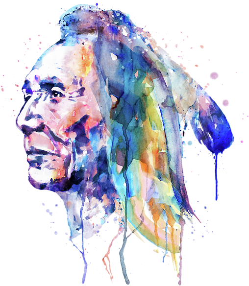 Bleed Area May Not Be Visible - Black And White Native American Warrior Art (600x600), Png Download