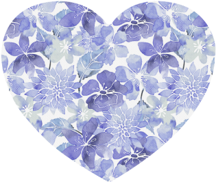 Blue Watercolor Flower Pattern Heart-shaped Mousepad - Purple Watercolor Heart Png (500x500), Png Download