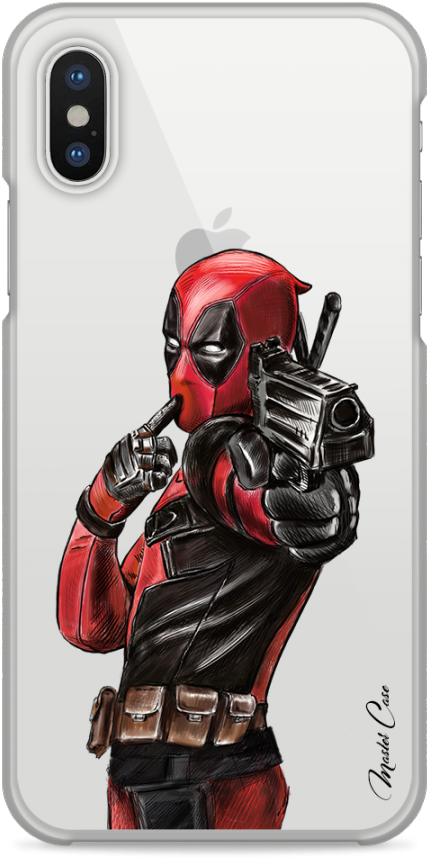 Coque Iphone X Deadpool 2 Watercolor Design - Iphone (1230x900), Png Download