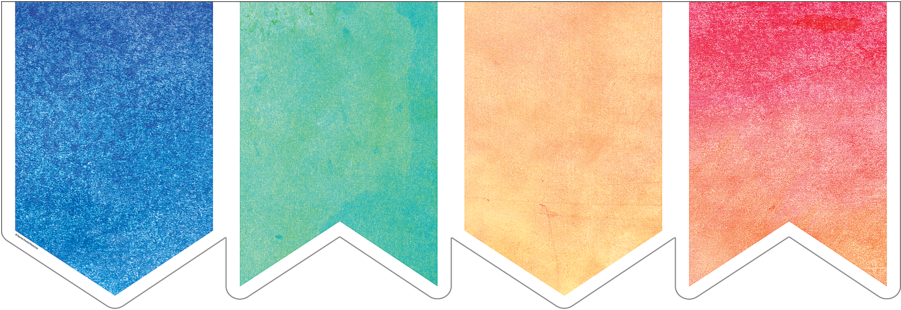 Watercolor Pennants Big Big Border Alternate Image - Watercolor Pennant (900x900), Png Download
