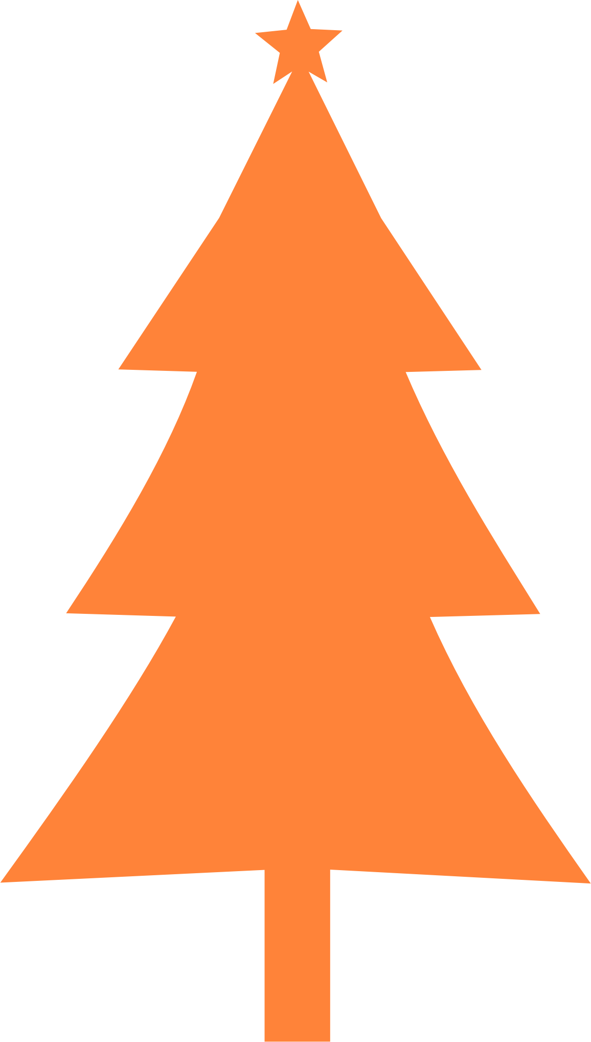 Orange Clipart Christmas - Christmas Tree Silhouette Clip Art (1156x2037), Png Download