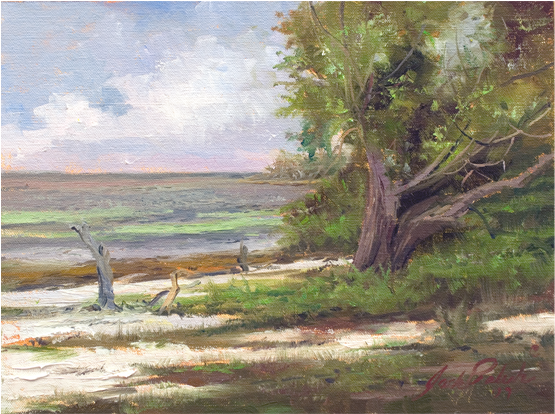 Beachside - Painting (666x413), Png Download