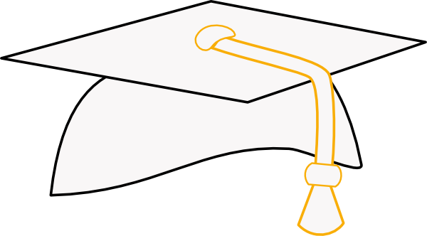 Graduation Cap Png - White Png Graduation Hat (600x332), Png Download