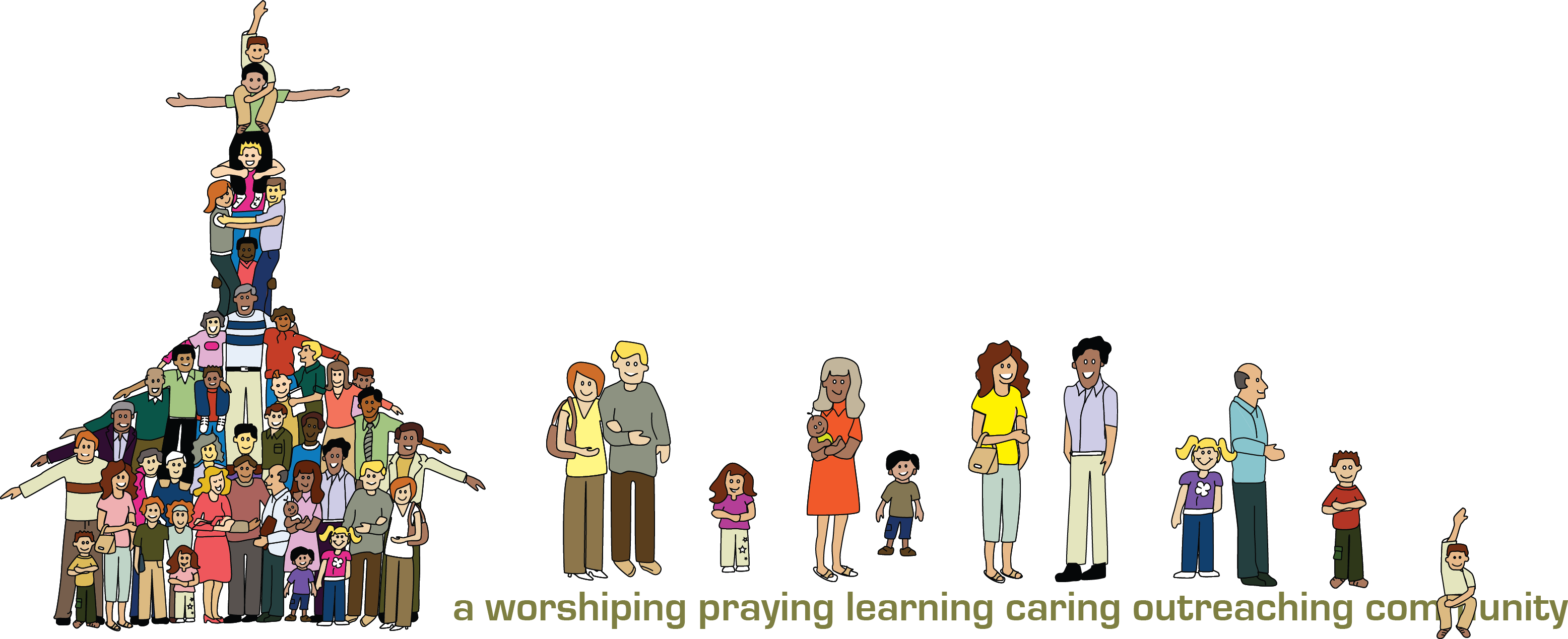 Image Transparent Stock Church People Clipart - Model Basic Ecclesial Community (3112x1269), Png Download