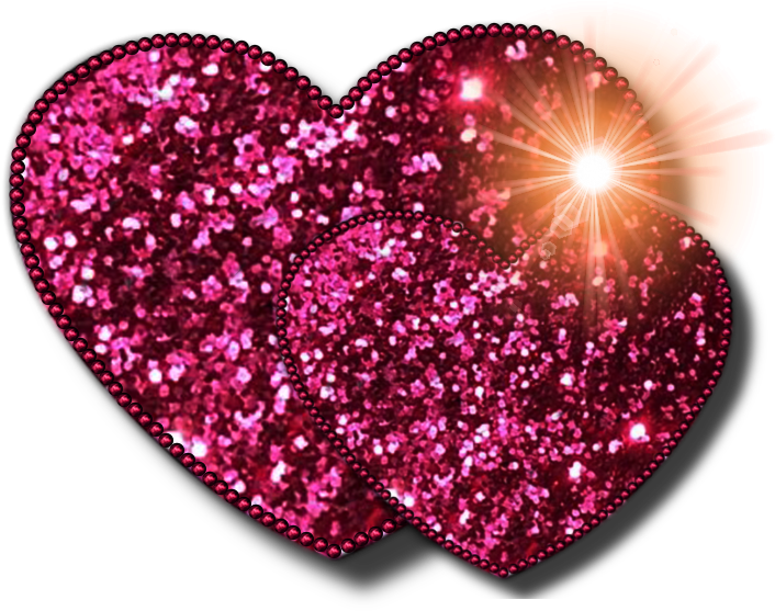 Png Pink Glittery Hearts By Jssanda On Clipart Library - Heart Images In Glitter (894x602), Png Download