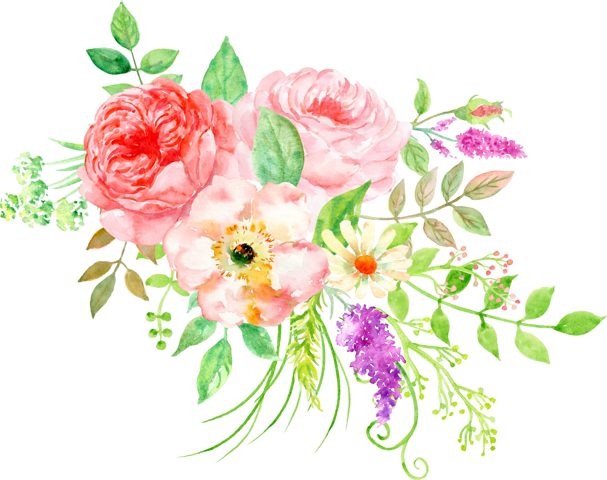 0℃素材9 - Flower Cluster Png (2122x1679), Png Download