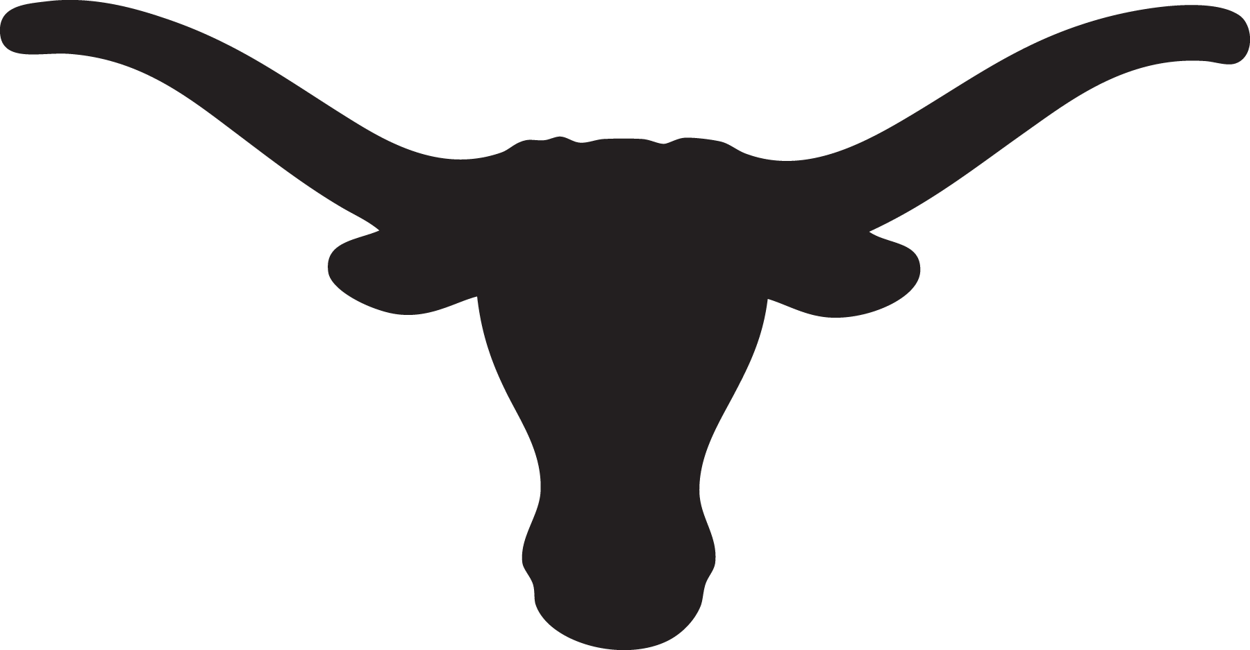 Longhorn Outline Logo Clipart Best - Texas Longhorns Logo Black (1800x937), Png Download