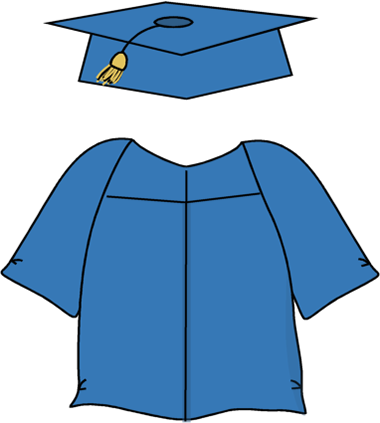 Graduation Cap And Gown Clipart (380x423), Png Download