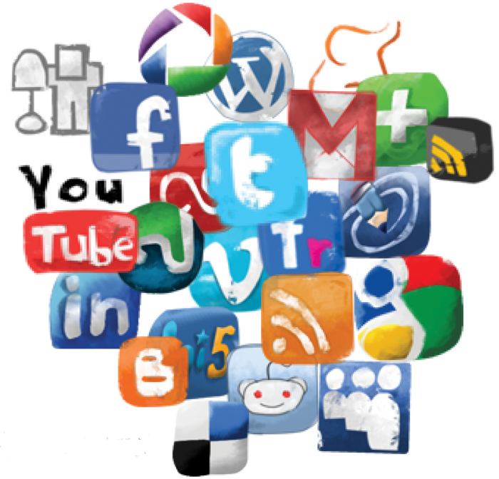 Social Media Icon Set - Social Media Clipart (700x672), Png Download