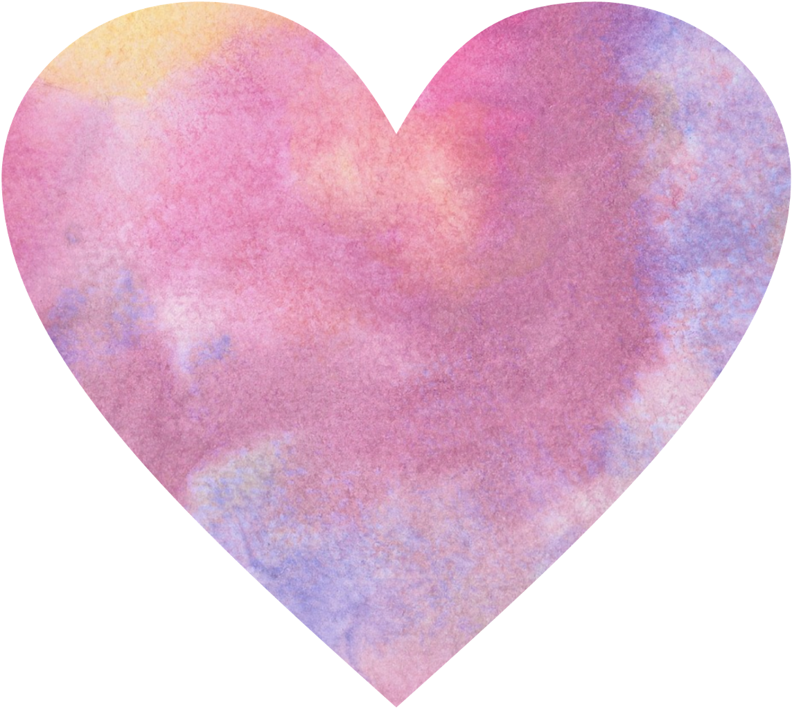 Ftestickers Love Heart Watercolor Pastels Pink Purple (1143x1024), Png Download
