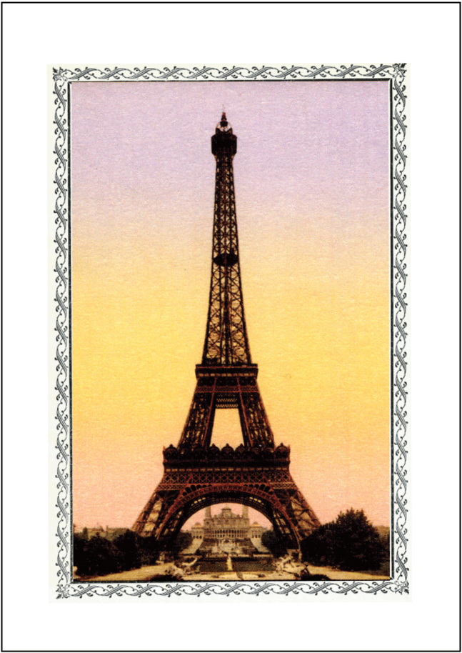 Vintage Eiffel Tower Notecard Set (1000x1429), Png Download