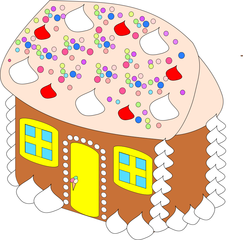 Candy Cane Clipart Sugar Cookie - Sweet House Clipart (800x791), Png Download