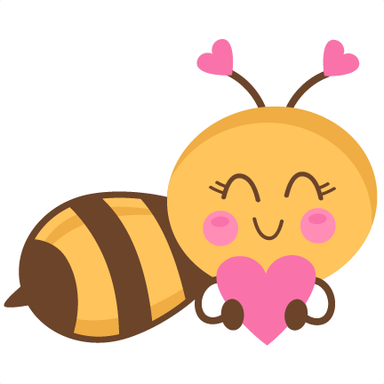 Bees Clipart Orange - Bee With Heart Clipart (432x432), Png Download