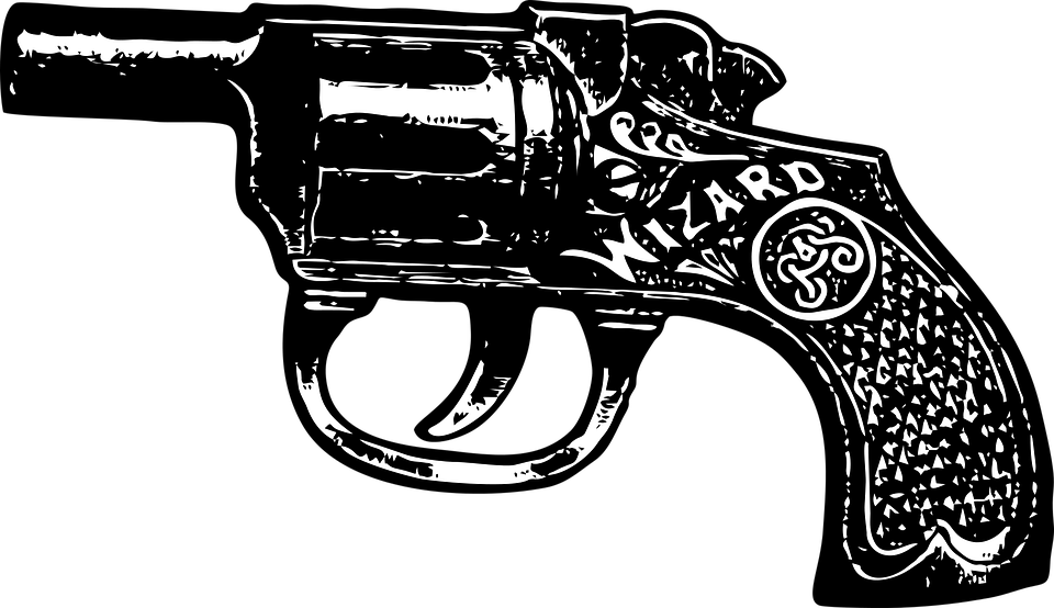 Pistol, Vintage Pistol, Gun, Vintage, Weapon, Handgun - Clipart Gun Png (960x554), Png Download