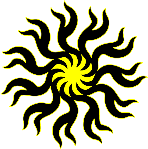 Sunlight Clipart Tribal - Yellow Tribal Sun Design (500x505), Png Download