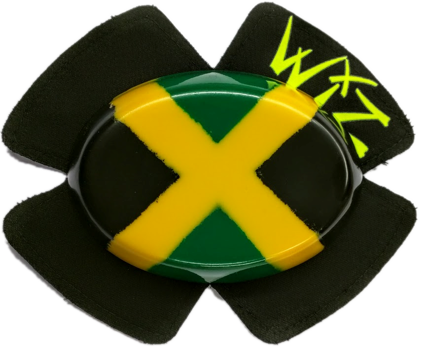 Jamaican Flag - Wiz Standard Knee Slider Black (pair) (854x705), Png Download