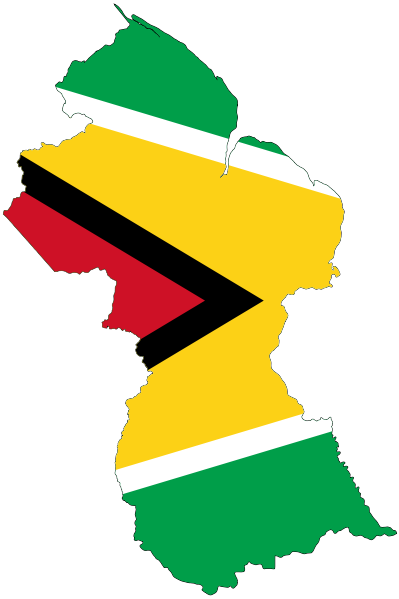 Flag-map Of Guyana - Guyana Png (399x599), Png Download