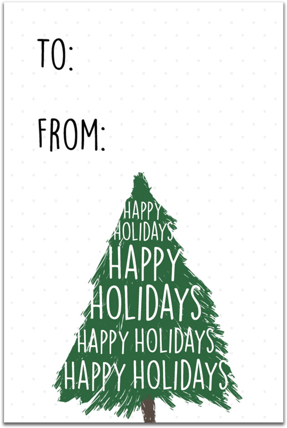 Gt018 Happy Holidays Christmas Tree Gift Tags - Christmas Tree (1059x1562), Png Download