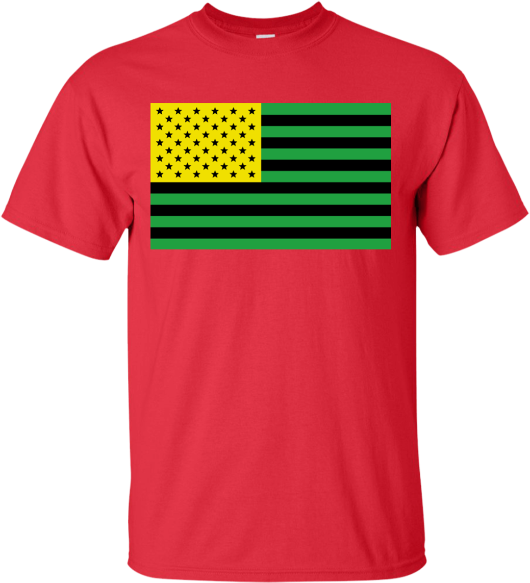 Usa Flag With Jamaica Flag Colors - Men's Tops Tees Fashion Game Of Thrones House Of Stark (1155x1155), Png Download