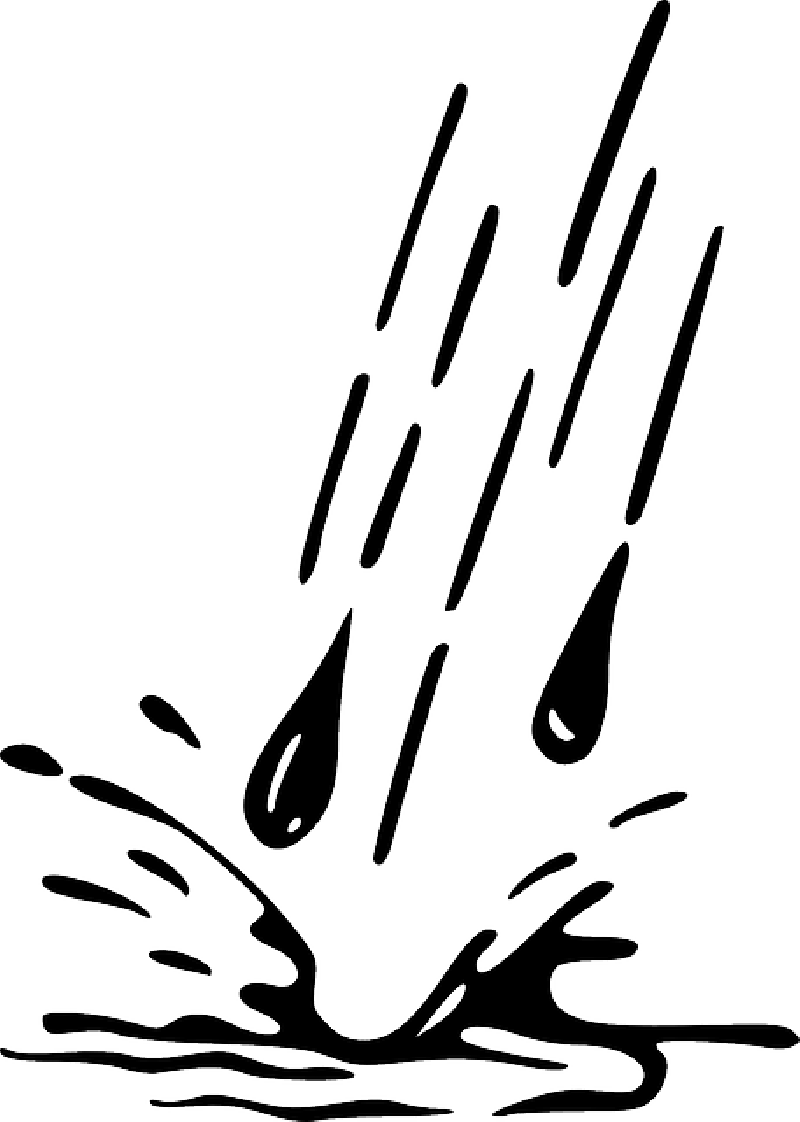 Water Droplet Clipart Water Drop Droplet Clipart Kid - Rain Drops Silhouette (800x1122), Png Download