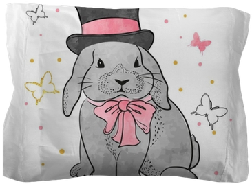 Cute Watercolor Rabbit Boy With Bow And Hat - Illustration (400x400), Png Download