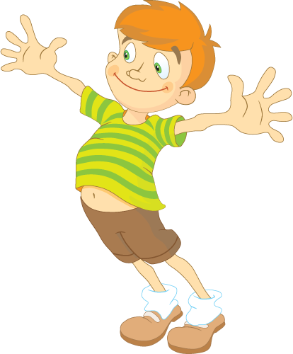 Boy - Happy Cartoon Boy Png (414x500), Png Download