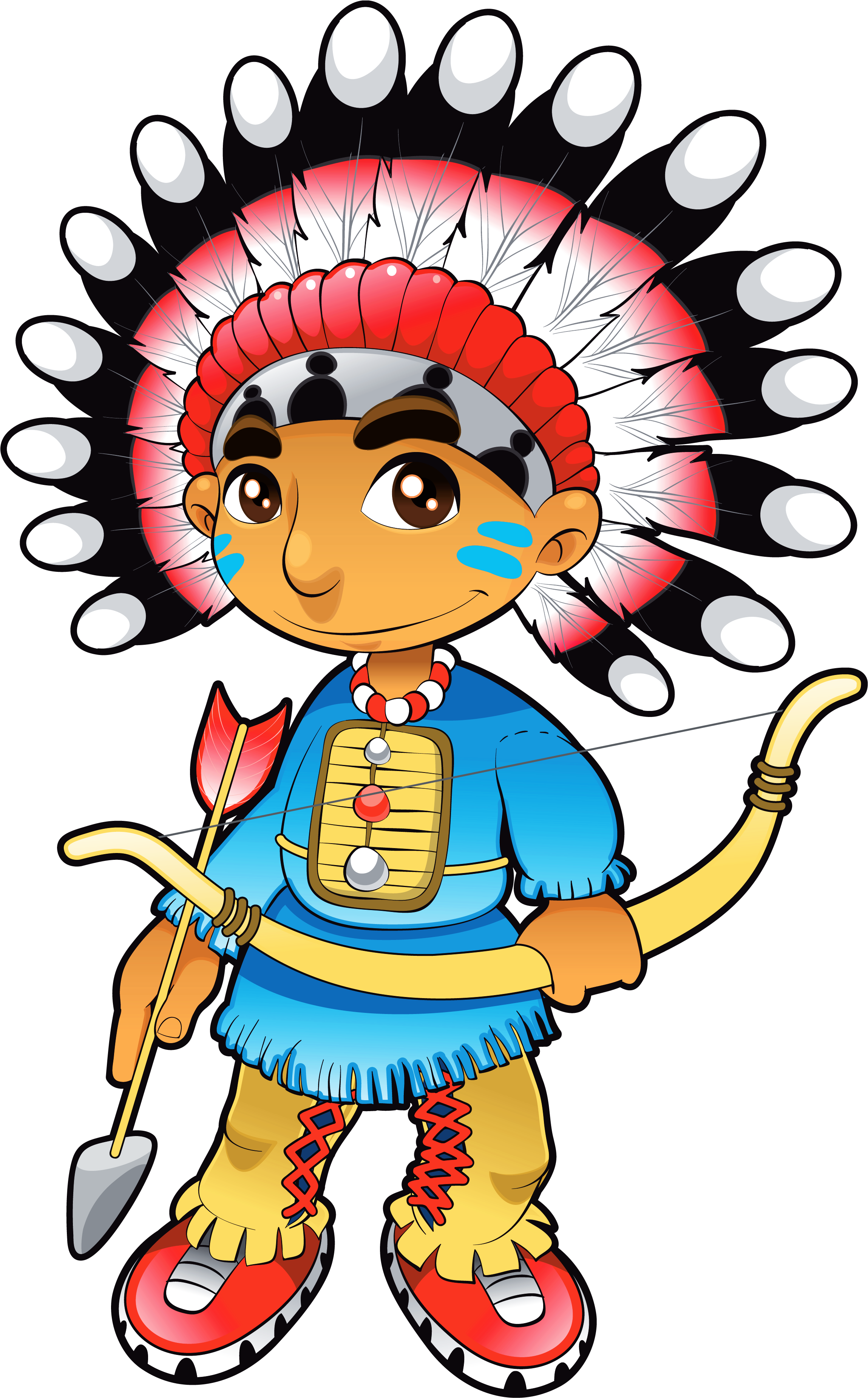Cute Boy Clipart At Getdrawings - Png Indianer (2641x3933), Png Download
