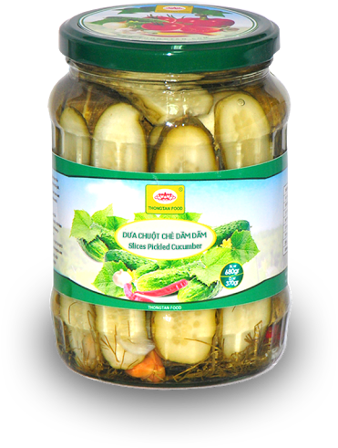 Slices Pickled Cucumber In Jar - Pickled Cucumber (428x640), Png Download