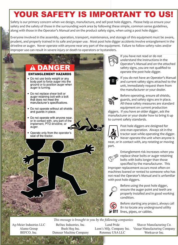 Post Hole Digger Product Safety Ad Pdf - Farm Equipment Manufacturers Association (600x789), Png Download