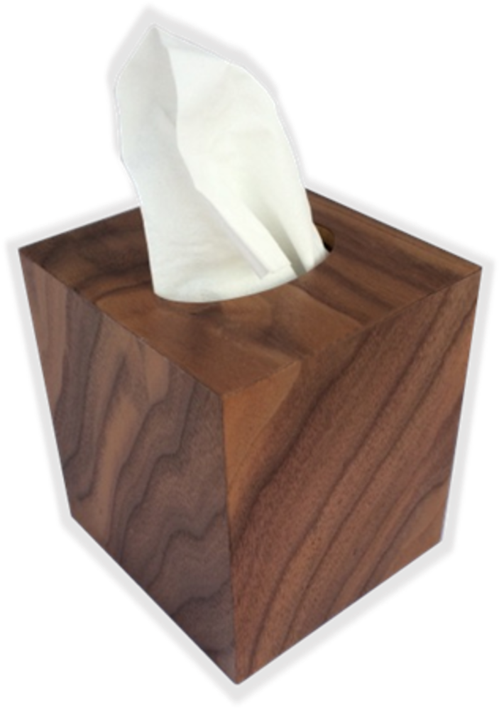 Tissue Box Cover American Walnut Swirl Veneer Square Square Tissue