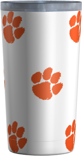 Clemson Paws All Over White - Clemson Tiger Paw (800x626), Png Download