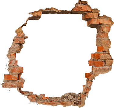 Brick Wall Hole Png - Hole In Wall Png (374x354), Png Download