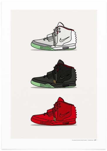 Triple Air Yeezy - Kicks Poster Nmd (449x599), Png Download