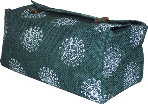 Jute Block Print Tissue Box Cover - Handbag (500x351), Png Download