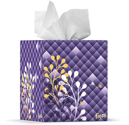 Fiora® Tissues Cube Box - Iris (500x500), Png Download