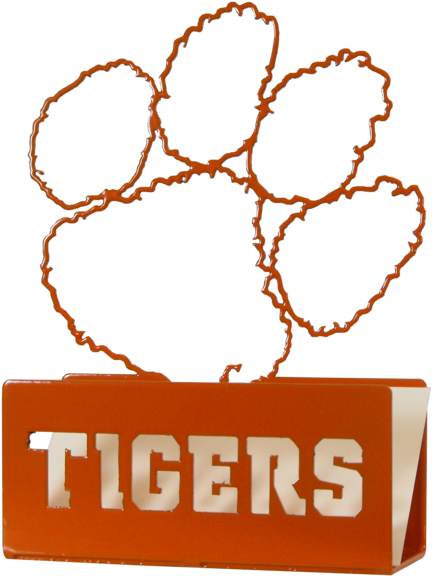 Clemson University Metal Paw Business Card Holder - Clemson University (475x600), Png Download