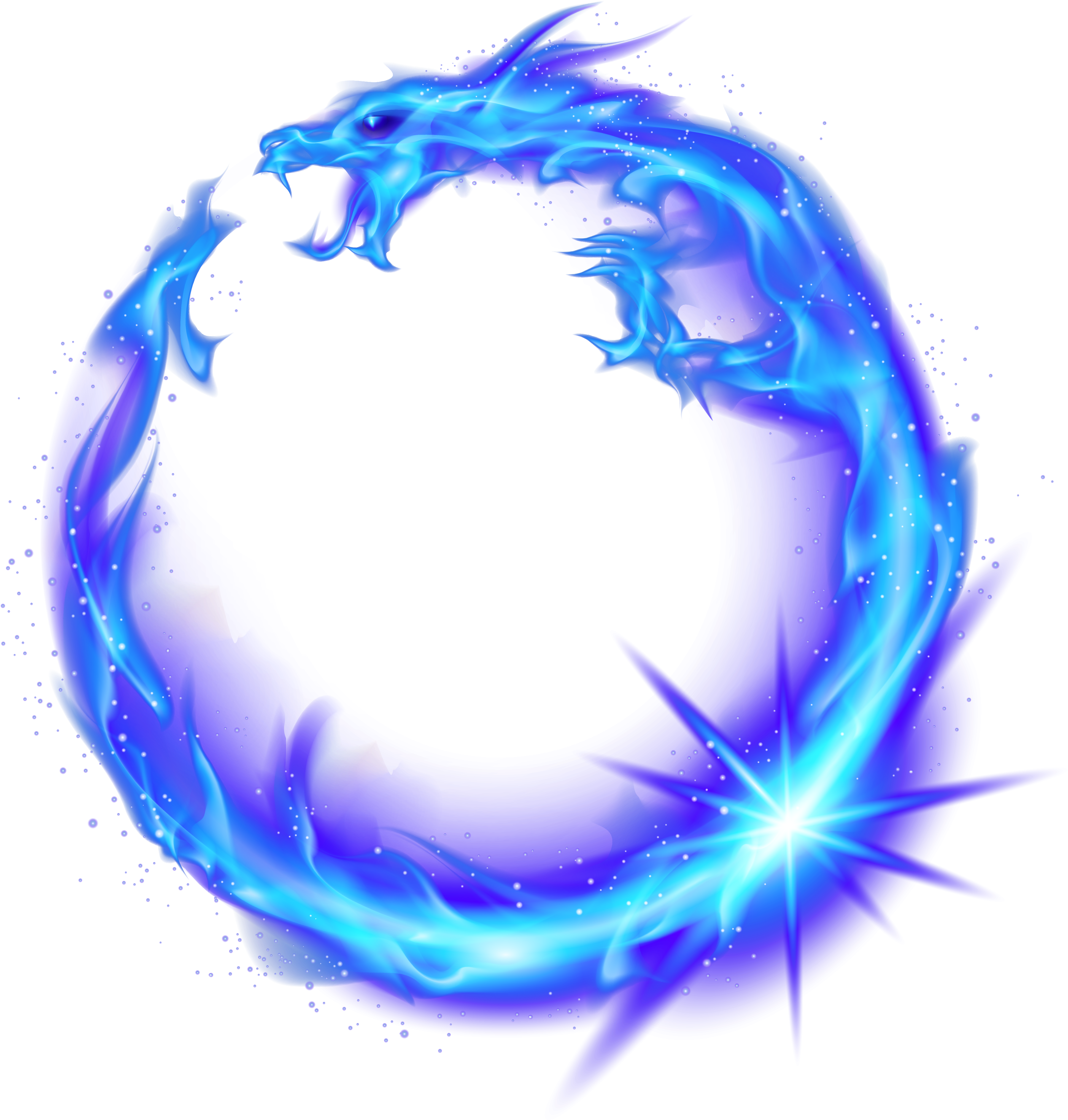 Dragon Circle Flame Fire Combustion Blue Royalty Free - Blue Fire Circle Png (4583x4583), Png Download