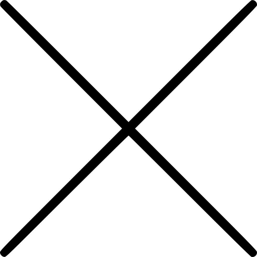 Cross Sign Comments - Thin X Sign Png (980x980), Png Download