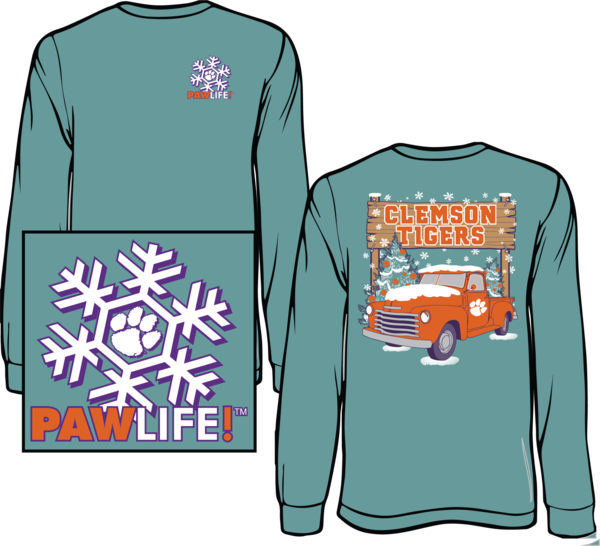 Clemson Christmas Pawlife Shirt - Clemson University (600x546), Png Download