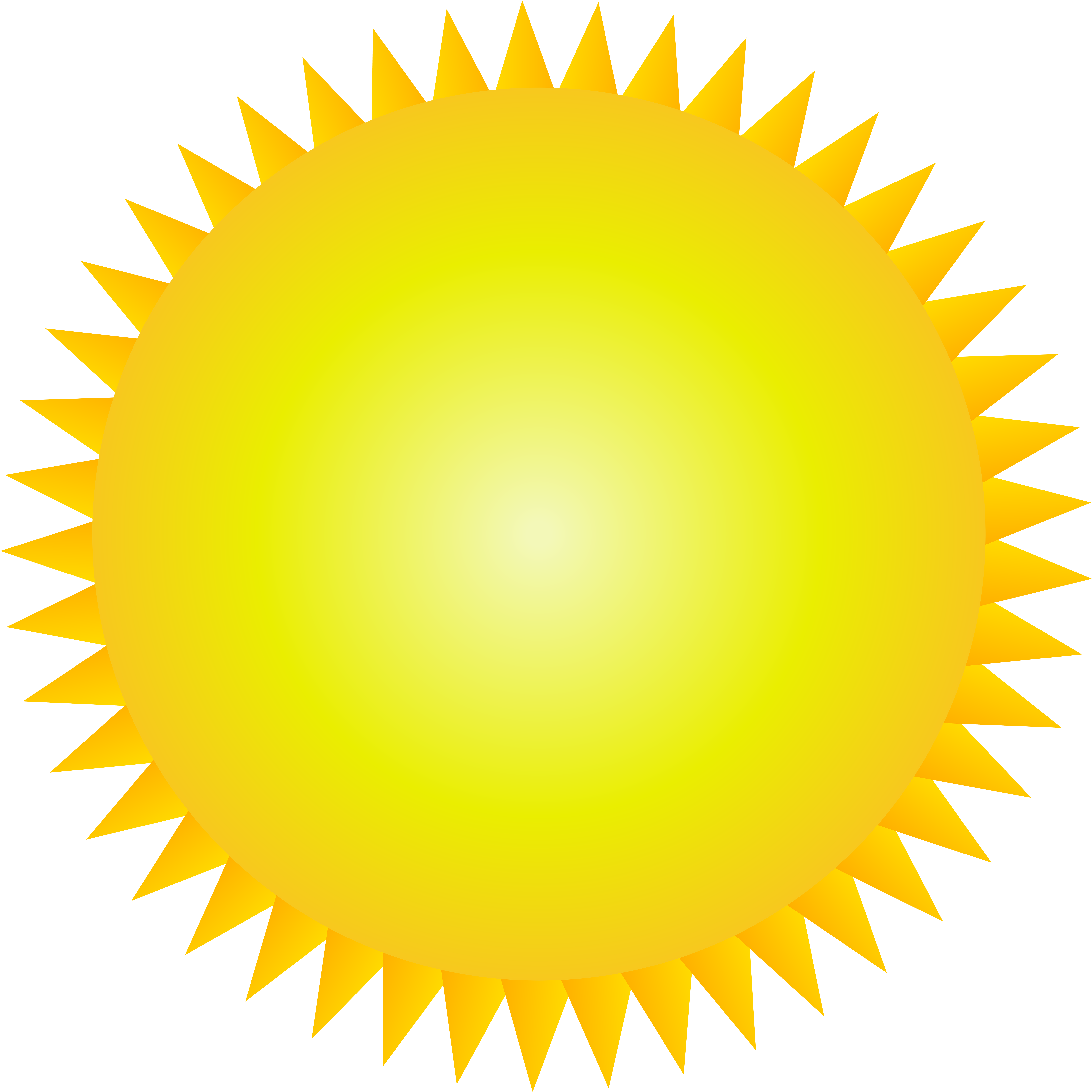 Sun Weather Icon Png Clip Art (8000x8004), Png Download