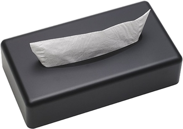 Rectangular Tissue Box Abs Matt Black Wall Mounted - Handkerchief (800x600), Png Download