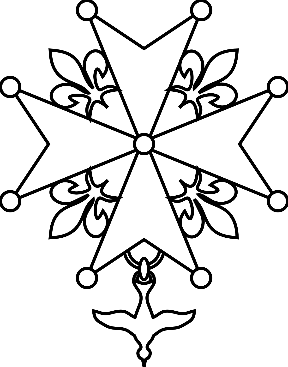 Huguenot Cross (1200x1529), Png Download