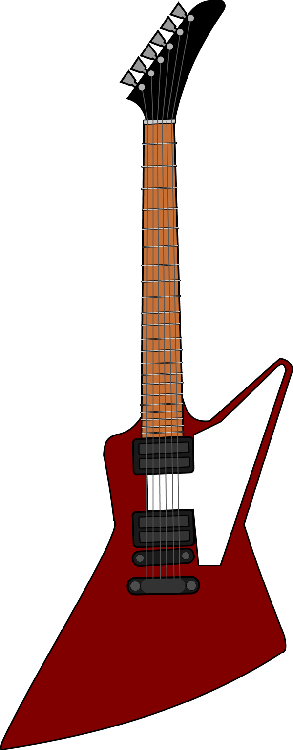 Electric Guitar Clipart - Gibson Explorer Clipart (600x1531), Png Download