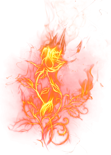 Art Of Fire - Fire Rose Png (359x500), Png Download
