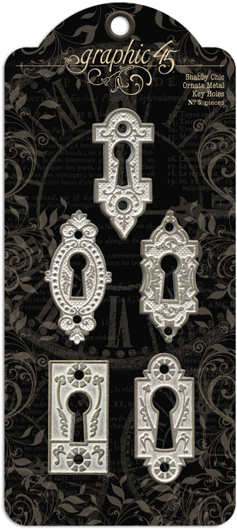 Shabby Chic Ornate Metal Key Holes - Graphic 45 Staples - Shabby Chic Door Pull (746x746), Png Download