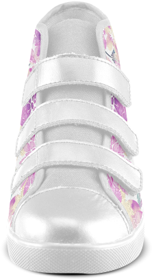 Watercolor Flower Pattern Velcro High Top Canvas Kid's - Skate Shoe (500x500), Png Download