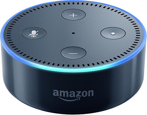 Alexa Echo Picture - Amazon Echo Dot Smart Speaker - Wireless - Black (500x391), Png Download